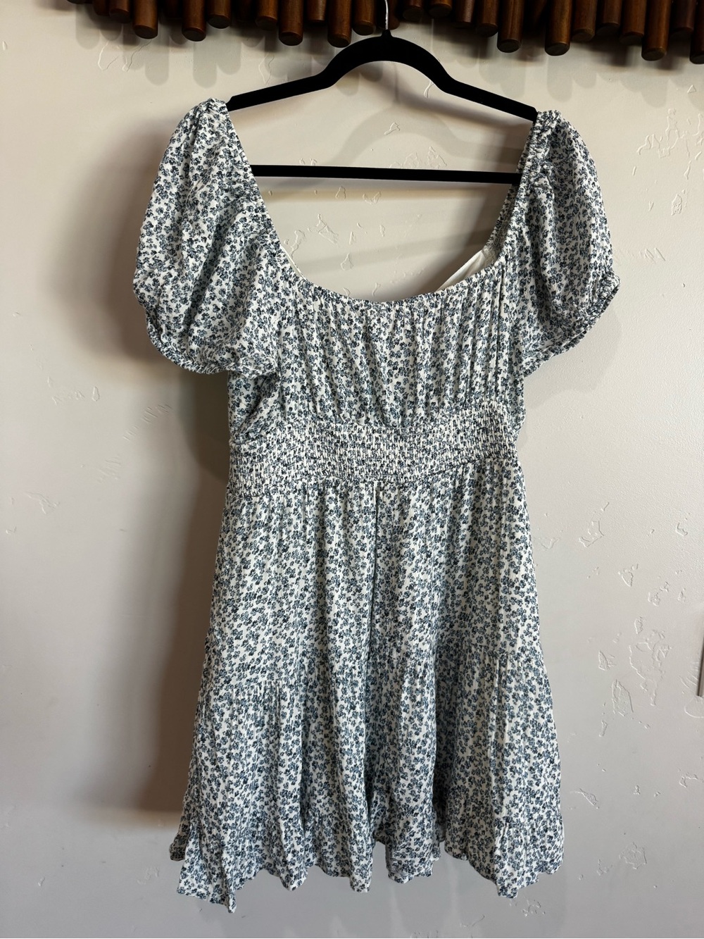 American Eagle Outfitters ditsy floral mini dress blue size large